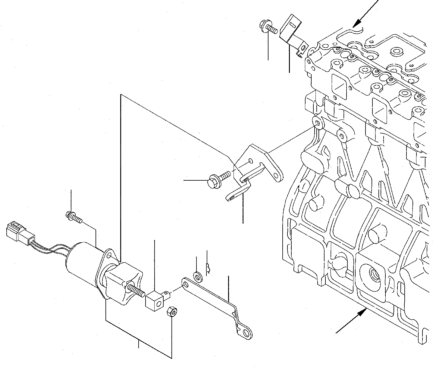 Схема запчастей Komatsu PC75-1 - УСТРОЙСТВО ОСТАНОВКИ ДВИГАТЕЛЯ ДВИГАТЕЛЬ