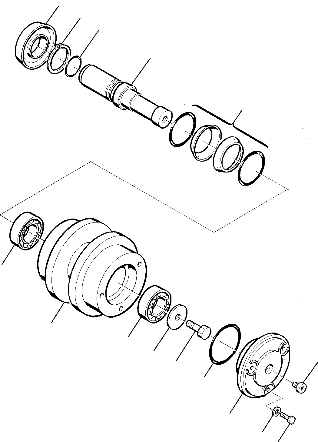 Схема запчастей Komatsu PC75-1 - ПОДДЕРЖИВАЮЩИЙ КАТОК ХОДОВАЯ
