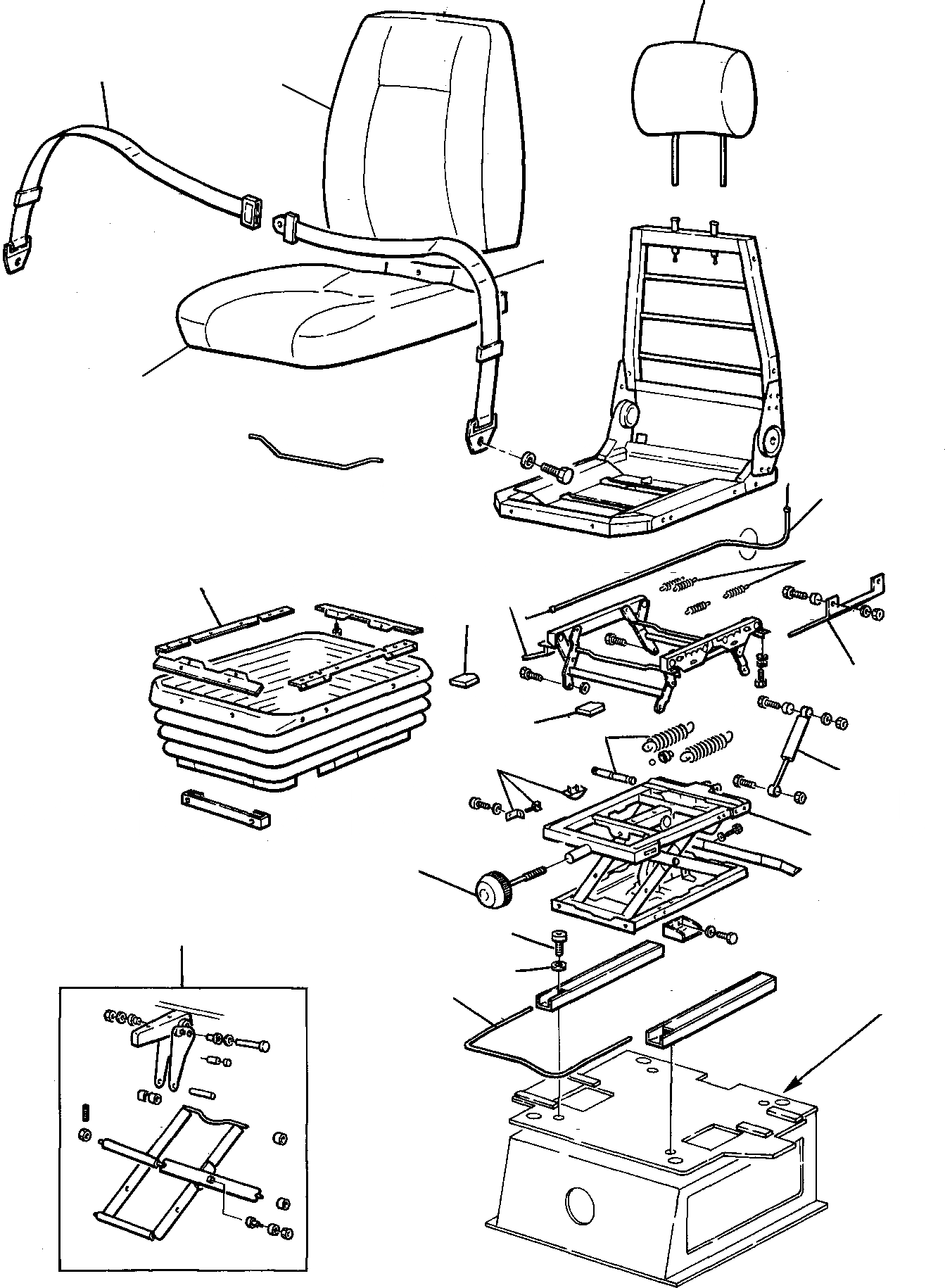 Схема запчастей Komatsu PC75-1 - СИДЕНЬЕ ОПЕРАТОРА ЧАСТИ КОРПУСА И КАБИНА