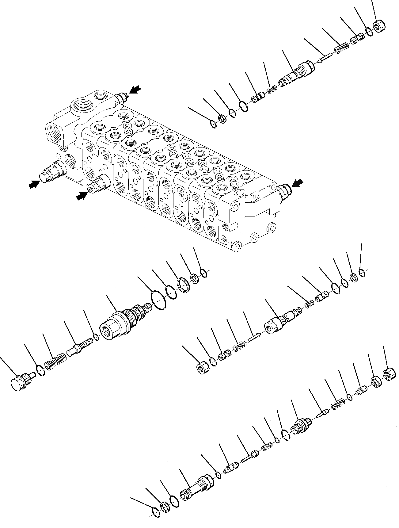 Схема запчастей Komatsu PC75-1 - УПРАВЛЯЮЩ. КЛАПАН (/7) УПРАВЛ-Е РАБОЧИМ ОБОРУДОВАНИЕМ