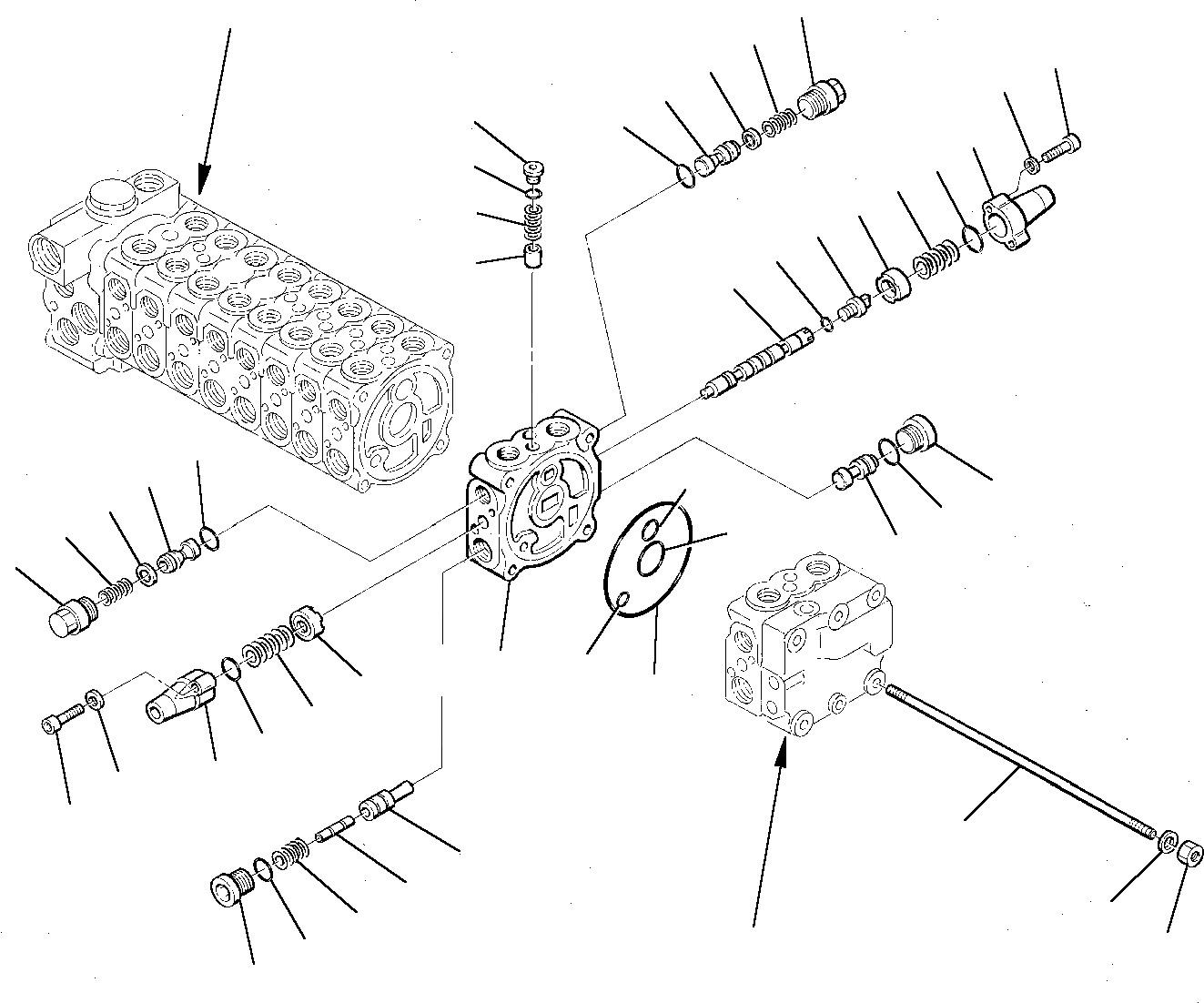 Схема запчастей Komatsu PC75-1 - УПРАВЛЯЮЩ. КЛАПАН (ДЛЯ 2-СЕКЦИОНН. СТРЕЛЫ) УПРАВЛ-Е РАБОЧИМ ОБОРУДОВАНИЕМ