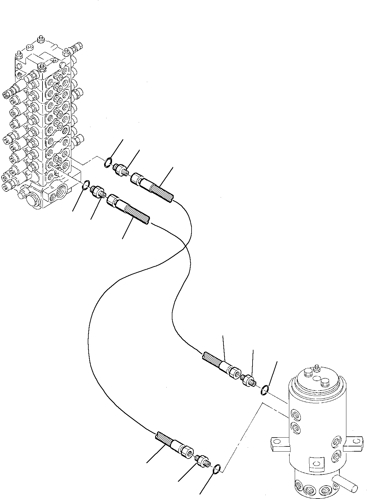 Схема запчастей Komatsu PC75-1 - ГИДРОЛИНИЯ (ОТВАЛ ЛИНИЯ) (ВЕРХН.) УПРАВЛ-Е РАБОЧИМ ОБОРУДОВАНИЕМ