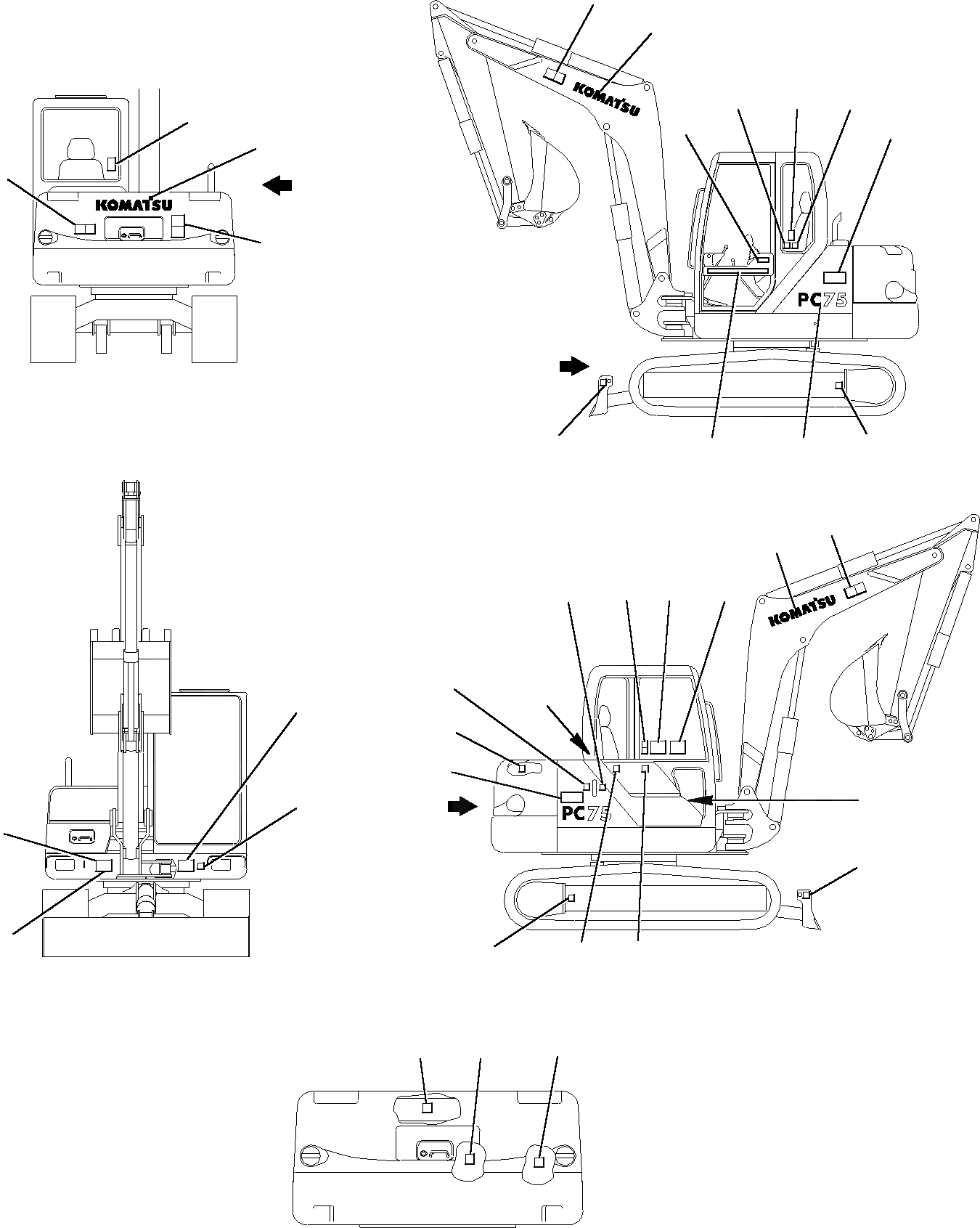 Схема запчастей Komatsu PC75-1 - МАРКИРОВКА МАРКИРОВКА
