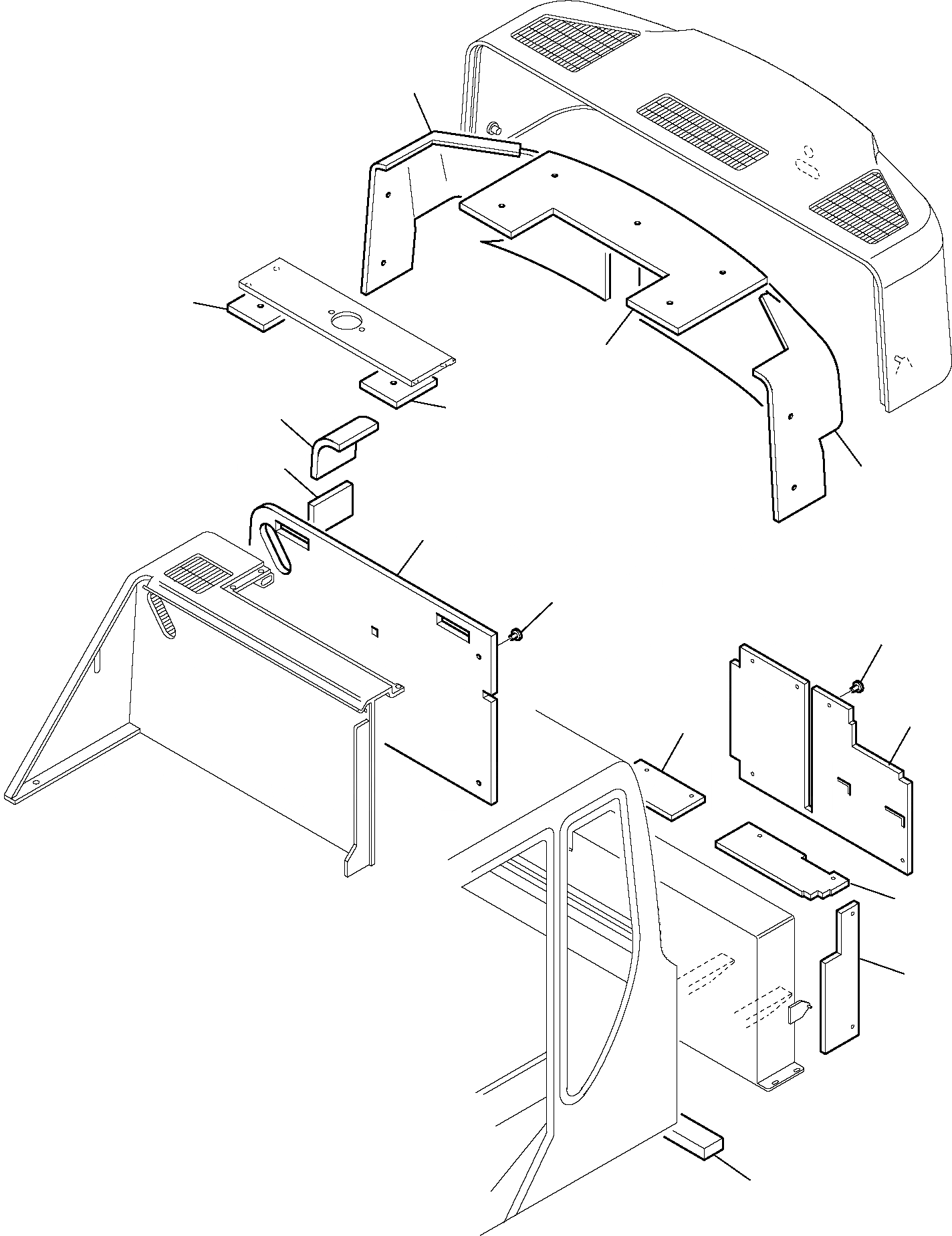 Схема запчастей Komatsu PC75R-2 USA - SOUND-ЗАЩИТАING ЧАСТИ КОРПУСА И КАБИНА