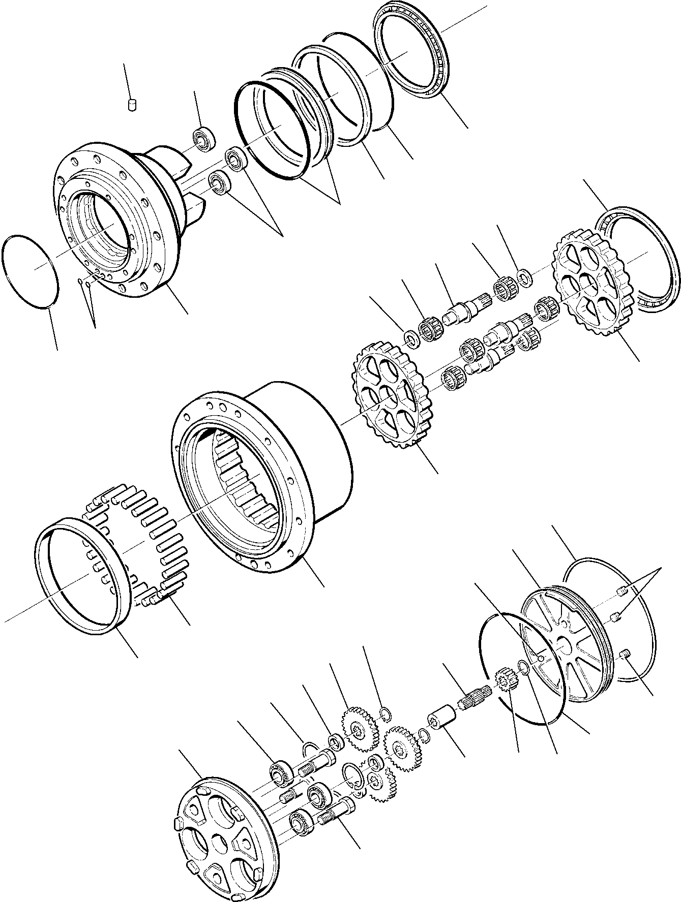 Схема запчастей Komatsu PC75R-2 - МОТОР ХОДА (/) УПРАВЛ-Е РАБОЧИМ ОБОРУДОВАНИЕМ