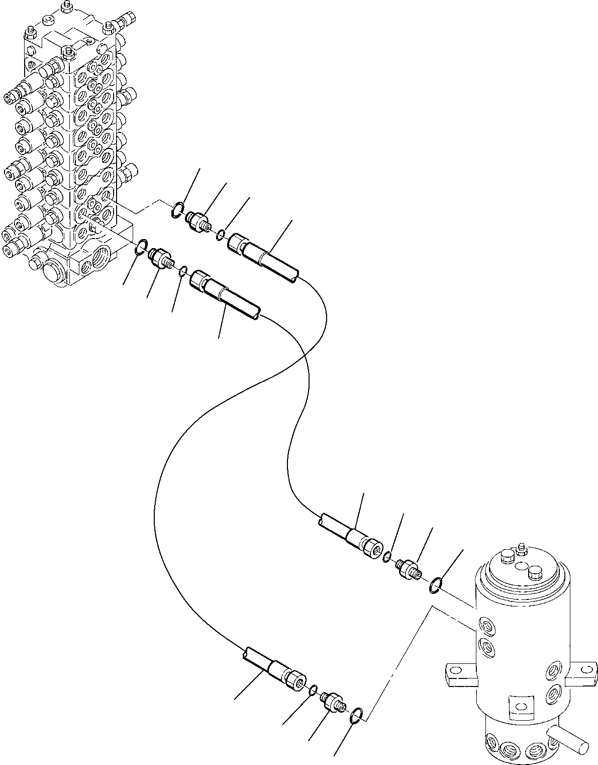 Схема запчастей Komatsu PC75R-2 - ГИДРОЛИНИЯ (ОТВАЛ ЛИНИЯ) (ВЕРХН.) УПРАВЛ-Е РАБОЧИМ ОБОРУДОВАНИЕМ