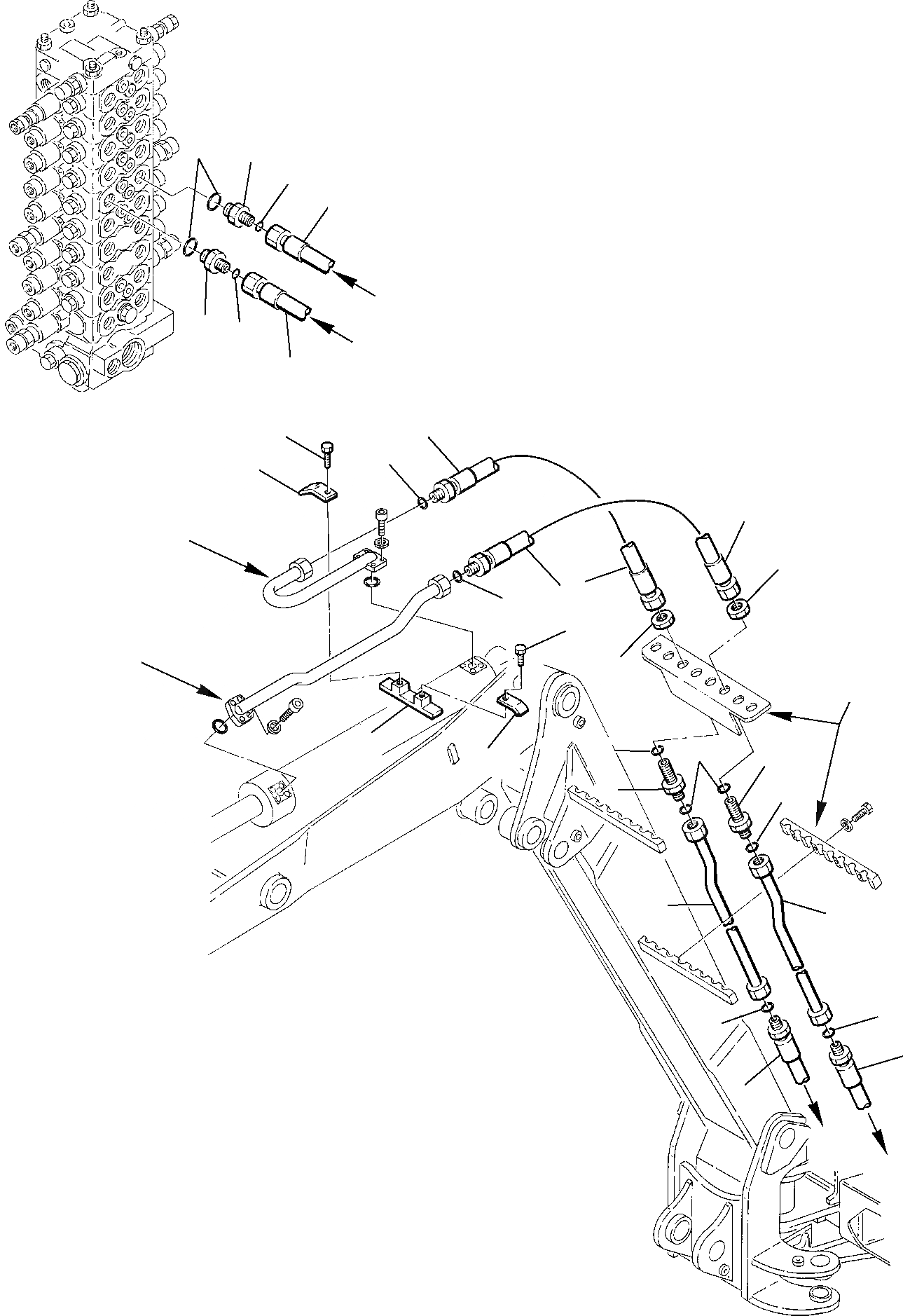 Схема запчастей Komatsu PC75R-2 - ГИДРОЛИНИЯ (ЦИЛИНДР РУКОЯТИ) (ДЛЯ 2-СЕКЦИОНН. СТРЕЛЫ) УПРАВЛ-Е РАБОЧИМ ОБОРУДОВАНИЕМ