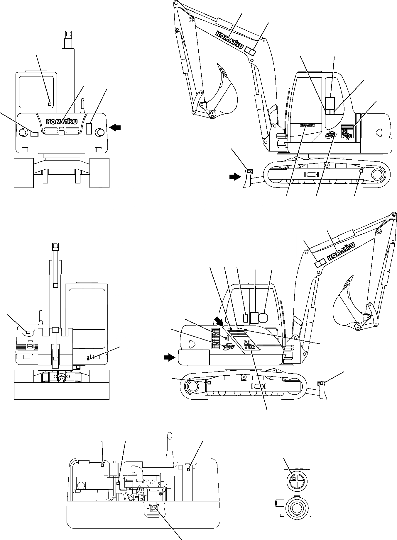 Схема запчастей Komatsu PC75R-2 PC75R-2HD - МАРКИРОВКА МАРКИРОВКА