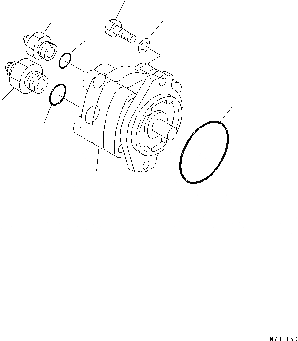Схема запчастей Komatsu PC75UD-2E - УПРАВЛ-Е НАСОС (КРЕПЛЕНИЕ И ПАТРУБОК) ГИДРАВЛИКА