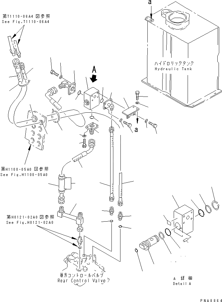 Схема запчастей Komatsu PC75UD-2E - НАВЕСНОЕ ОБОРУД-Е (НАВЕСН. ОБОРУД.) ГИДРАВЛИКА