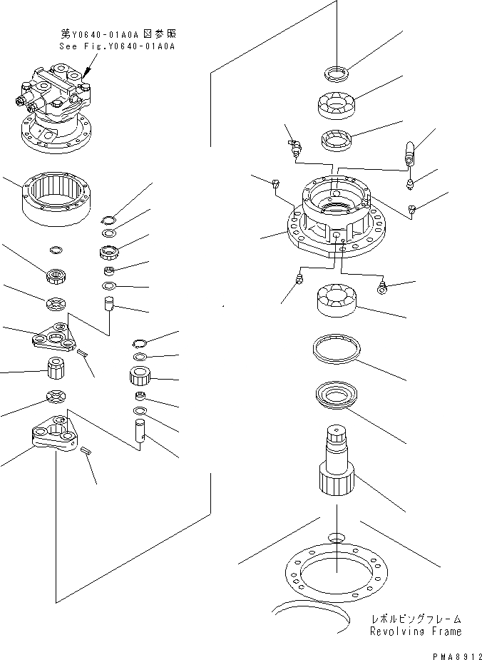 Схема запчастей Komatsu PC75UD-2E - МЕХАНИЗМ ПОВОРОТА И МОТОР (МЕХАНИЗМ ПОВОРОТА)(№798-) ПОВОРОТН. КРУГ И КОМПОНЕНТЫ