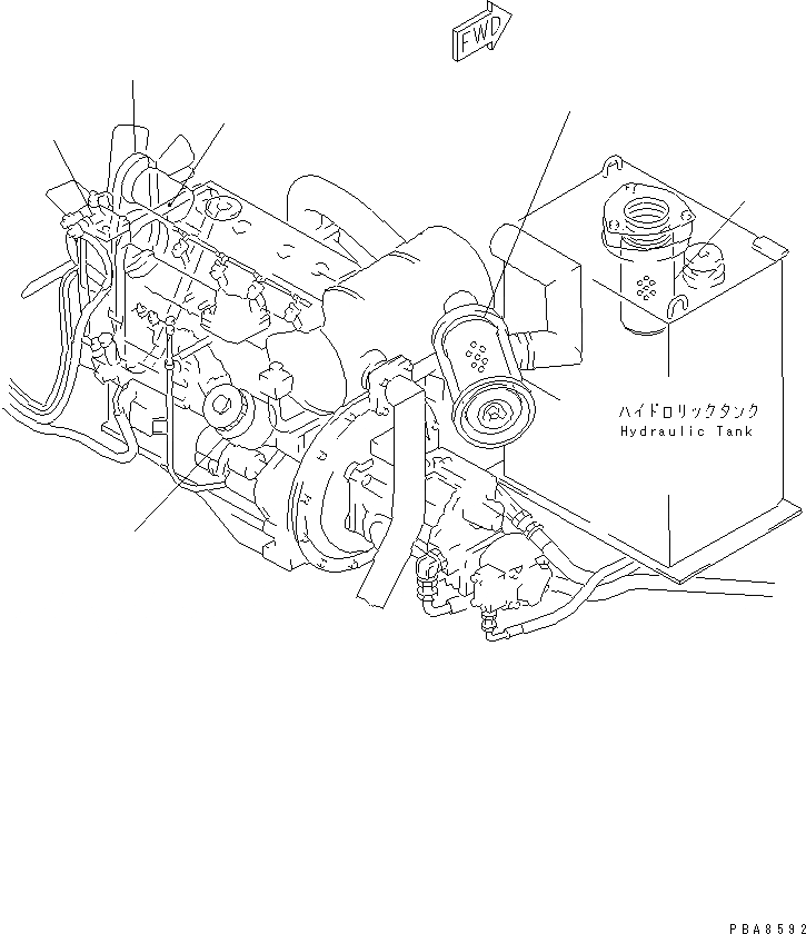 Схема запчастей Komatsu PC75UD-2E - ЭЛЕМЕНТ И V-РЕМЕНЬ (ДЛЯ ДВИГАТЕЛЬ : D9LE-A)(№79-) КАТАЛОГИ ЗЧ
