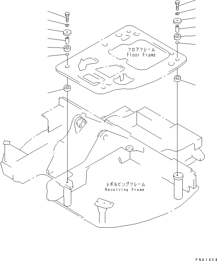 Схема запчастей Komatsu PC75UD-2 - КРЕПЛЕНИЕ ПОЛА (КРЕПЛЕНИЕ ПОЛА) (КАБИНА) КАБИНА ОПЕРАТОРА И СИСТЕМА УПРАВЛЕНИЯ