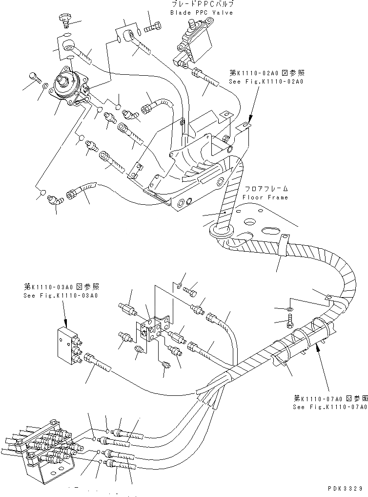 Схема запчастей Komatsu PC75UD-3 - ОСНОВН. КОНСТРУКЦИЯ (ТРУБЫ¤ ПРАВ.) КАБИНА ОПЕРАТОРА И СИСТЕМА УПРАВЛЕНИЯ