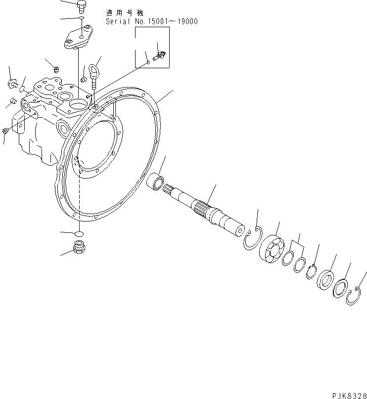 Схема запчастей Komatsu PC75UD-3 - ОСНОВН. НАСОС (/7) ОСНОВН. КОМПОНЕНТЫ И РЕМКОМПЛЕКТЫ