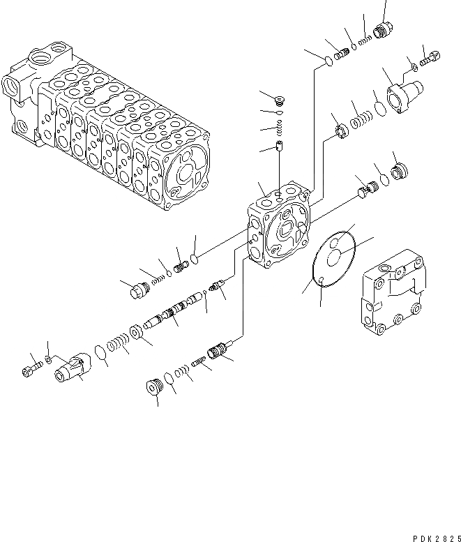 Схема запчастей Komatsu PC75UD-3 - ОСНОВН. КЛАПАН (8/8)(№9-) ОСНОВН. КОМПОНЕНТЫ И РЕМКОМПЛЕКТЫ