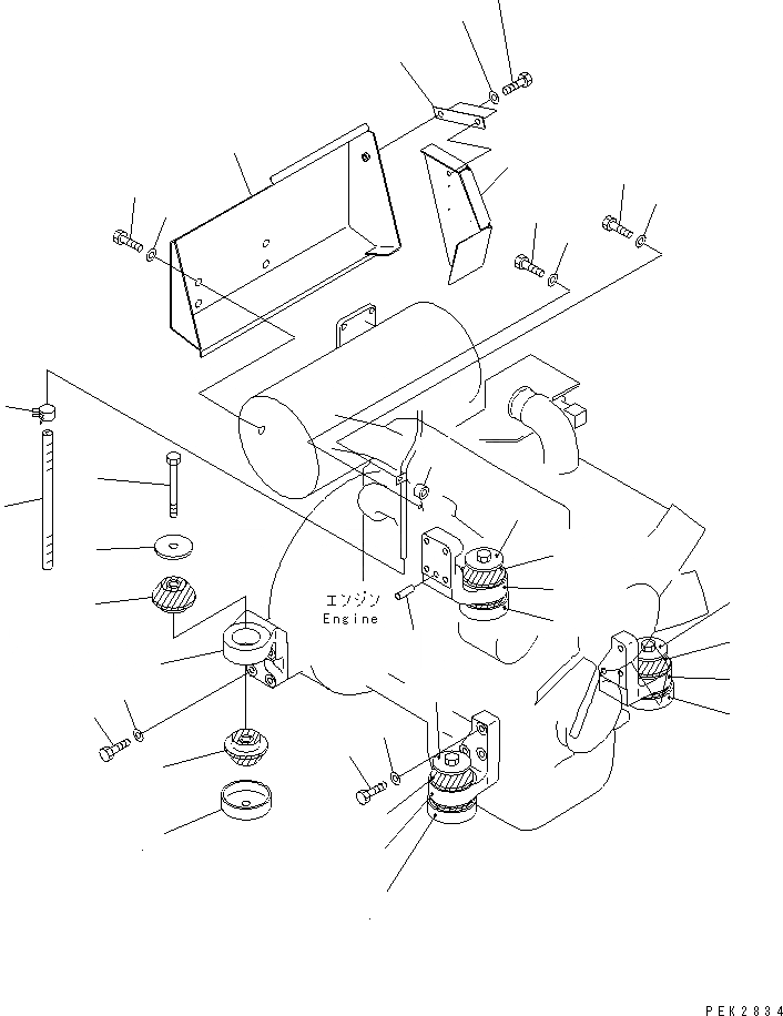 Схема запчастей Komatsu PC75US-3 - КРЕПЛЕНИЕ ДВИГАТЕЛЯ (КОРПУС) КОМПОНЕНТЫ ДВИГАТЕЛЯ
