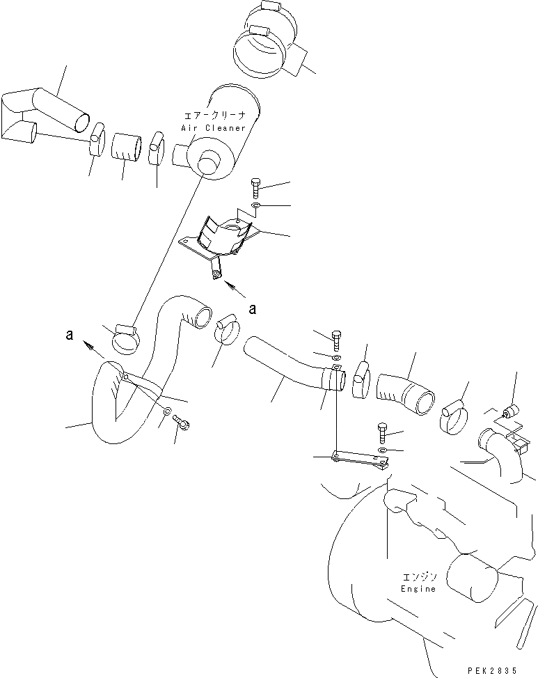 Схема запчастей Komatsu PC75US-3 - КРЕПЛЕНИЕ ДВИГАТЕЛЯ (ВОЗДУХООЧИСТИТЕЛЬ) КОМПОНЕНТЫ ДВИГАТЕЛЯ