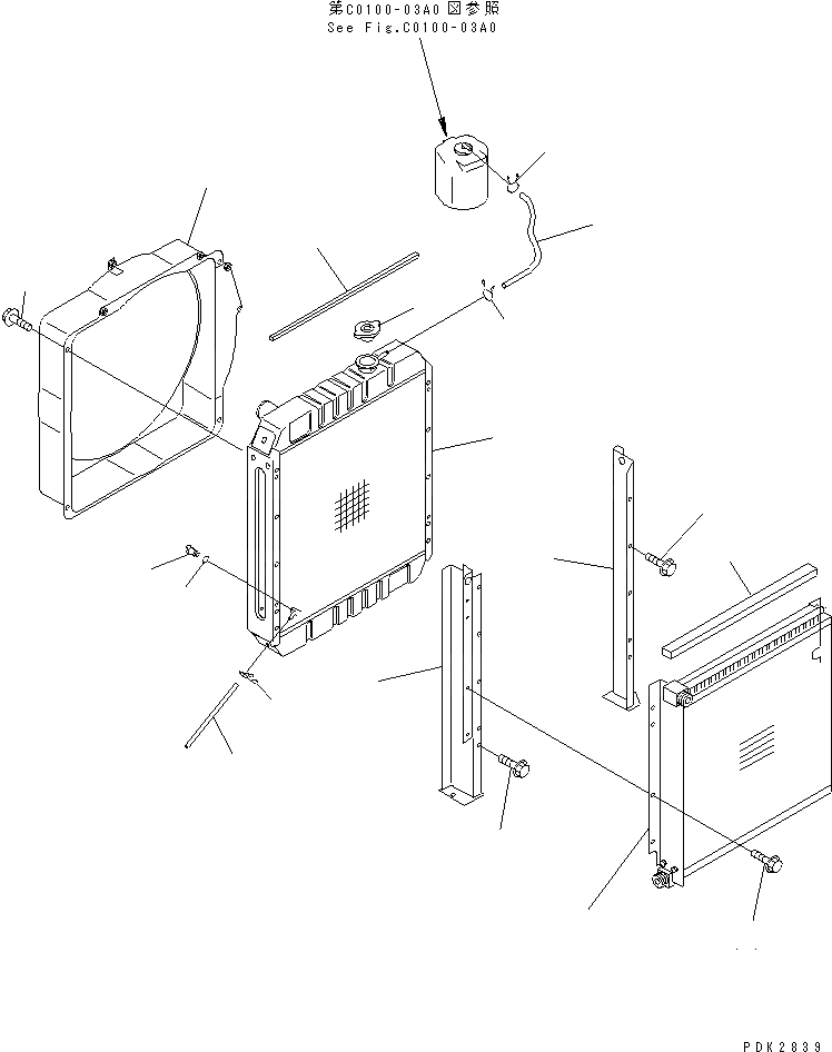 Схема запчастей Komatsu PC75US-3 - ОХЛАЖД-Е (РАДИАТОР И МАСЛООХЛАДИТЕЛЬ) СИСТЕМА ОХЛАЖДЕНИЯ