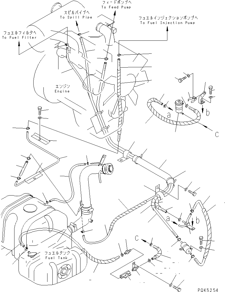 Схема запчастей Komatsu PC75US-3 - ТОПЛИВН. БАК. (ТОПЛИВН. ЛИНИЯ) ТОПЛИВН. БАК. AND КОМПОНЕНТЫ