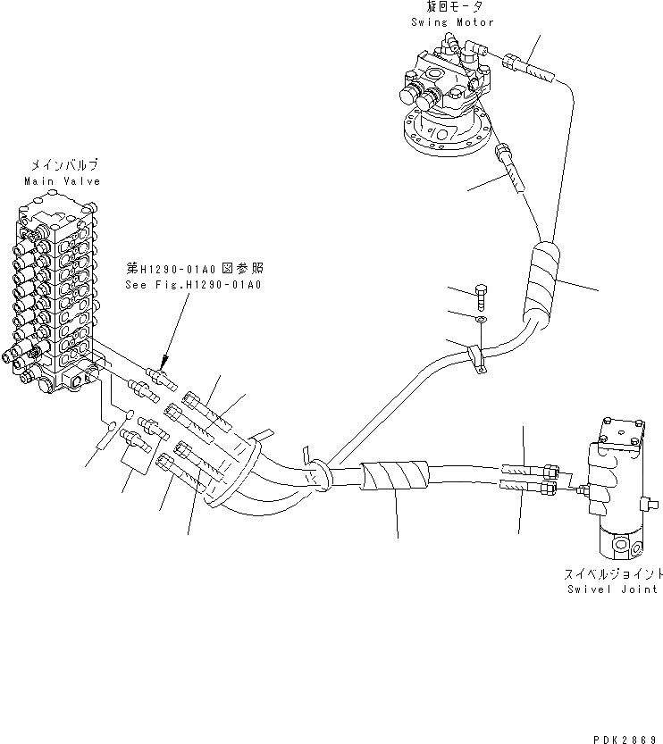 Схема запчастей Komatsu PC75US-3 - ЛИНИЯ ПОВОРОТА ГИДРАВЛИКА
