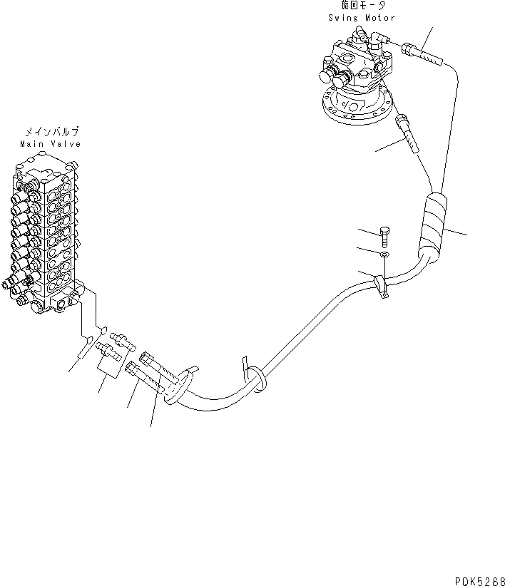 Схема запчастей Komatsu PC75US-3 - ЛИНИЯ ПОВОРОТА (БЕЗ ОТВАЛ) ГИДРАВЛИКА