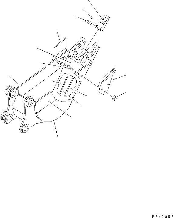 Схема запчастей Komatsu PC75US-3 - BUACKET¤ .8M ШИР. MM (ВЕРТИКАЛЬН. ПАЛЕЦ) РАБОЧЕЕ ОБОРУДОВАНИЕ