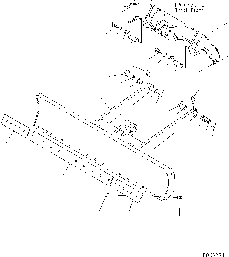 Схема запчастей Komatsu PC75US-3 - ОТВАЛ (УСИЛ.) РАБОЧЕЕ ОБОРУДОВАНИЕ