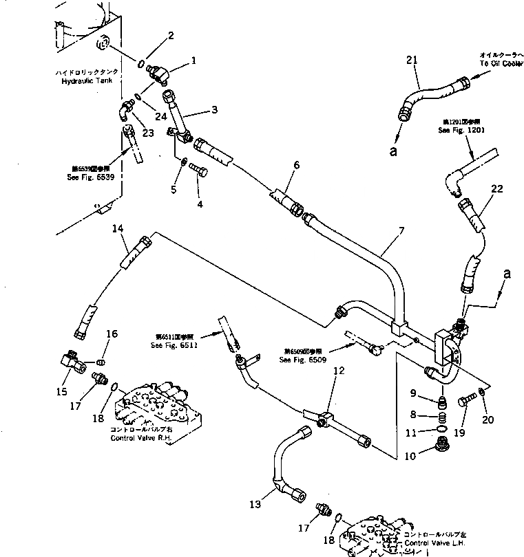 Схема запчастей Komatsu PC75UU-1 - ГИДРОЛИНИЯ (КЛАПАН - БАК И МАСЛООХЛАДИТЕЛЬ) УПРАВЛ-Е РАБОЧИМ ОБОРУДОВАНИЕМ