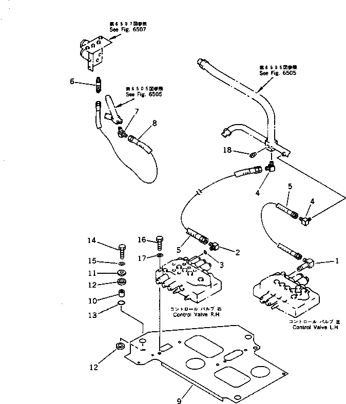 Схема запчастей Komatsu PC75UU-1 - ГИДРОЛИНИЯ (ДРЕНАЖН.) УПРАВЛ-Е РАБОЧИМ ОБОРУДОВАНИЕМ