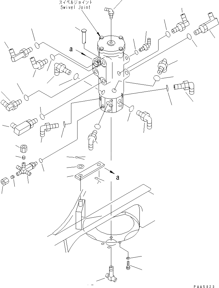 Схема запчастей Komatsu PC75UU-2E - ПОВОРОТНОЕ СОЕДИНЕНИЕ (КРЕПЛЕНИЕ И ПАТРУБОК) (ВТОР. ХОД СПЕЦ-Я.) ПОВОРОТН. КРУГ И КОМПОНЕНТЫ