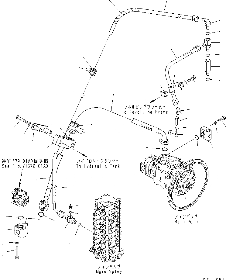 Схема запчастей Komatsu PC75UU-3 - ЛИНИЯ ПОДАЧИ(№9-) ГИДРАВЛИКА