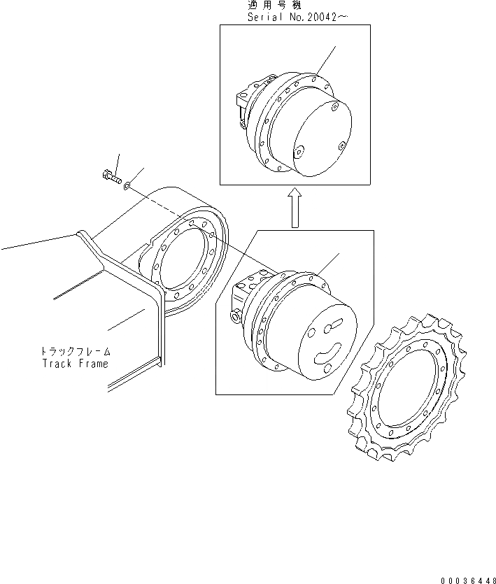 Схема запчастей Komatsu PC75UU-3 - КОНЕЧНАЯ ПЕРЕДАЧА НИЖНЯЯ ГИДРОЛИНИЯ И ЛИНИЯ ХОДА