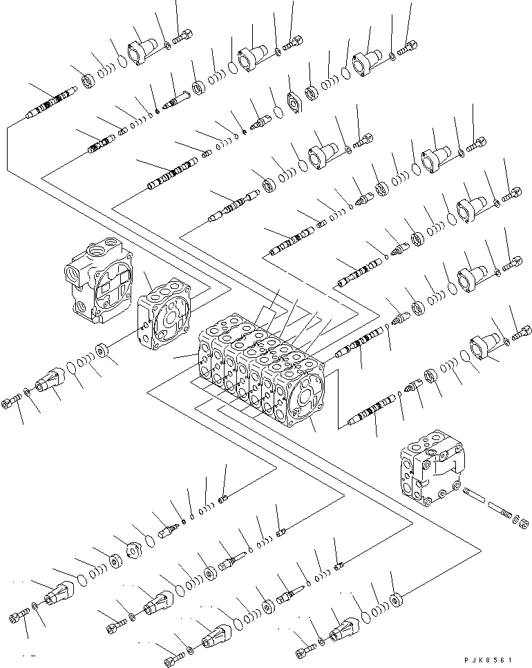Схема запчастей Komatsu PC75UU-3 - ОСНОВН. КЛАПАН (9-КЛАПАН) (/8) (ДЛЯ НАВЕСН. ОБОРУД.)(№9-) ОСНОВН. КОМПОНЕНТЫ И РЕМКОМПЛЕКТЫ