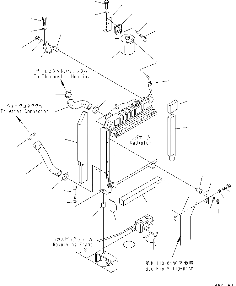 Схема запчастей Komatsu PC75UU-3 - ОХЛАЖД-Е (ТРУБЫ И КРЕПЛЕНИЕ)(№-9) СИСТЕМА ОХЛАЖДЕНИЯ