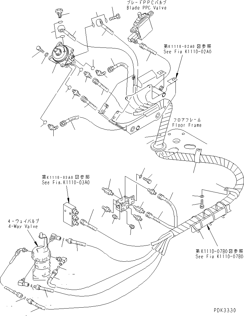 Схема запчастей Komatsu PC75UU-3 - ОСНОВН. КОНСТРУКЦИЯ (ТРУБЫ¤ ПРАВ.) (MULTIPLE PATTERN УПРАВЛ-Е) КАБИНА ОПЕРАТОРА И СИСТЕМА УПРАВЛЕНИЯ