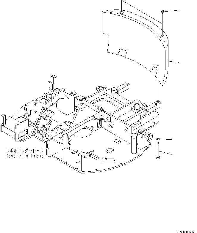 Схема запчастей Komatsu PC75UU-3 - ПРОТИВОВЕС (УВЕЛИЧ. ТИП)(№9-) ЧАСТИ КОРПУСА