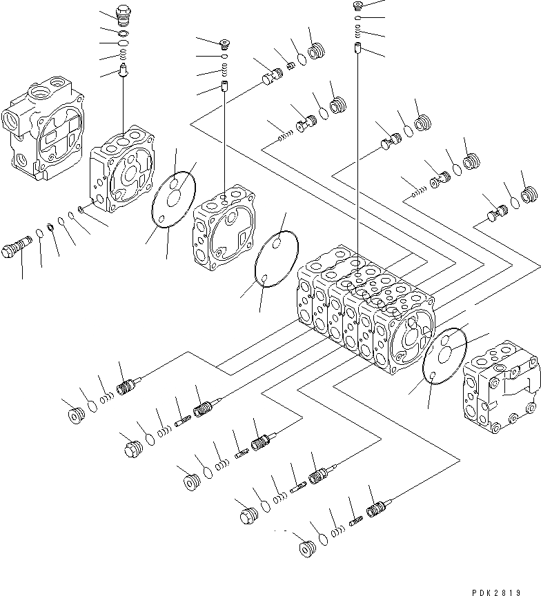Схема запчастей Komatsu PC75UU-3 - ОСНОВН. КЛАПАН (/8)(№9-) ОСНОВН. КОМПОНЕНТЫ И РЕМКОМПЛЕКТЫ