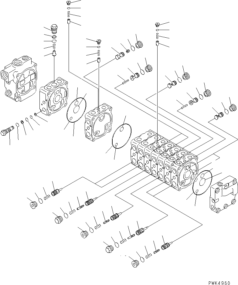 Схема запчастей Komatsu PC75UU-3 - ОСНОВН. КЛАПАН (/7) ОСНОВН. КОМПОНЕНТЫ И РЕМКОМПЛЕКТЫ