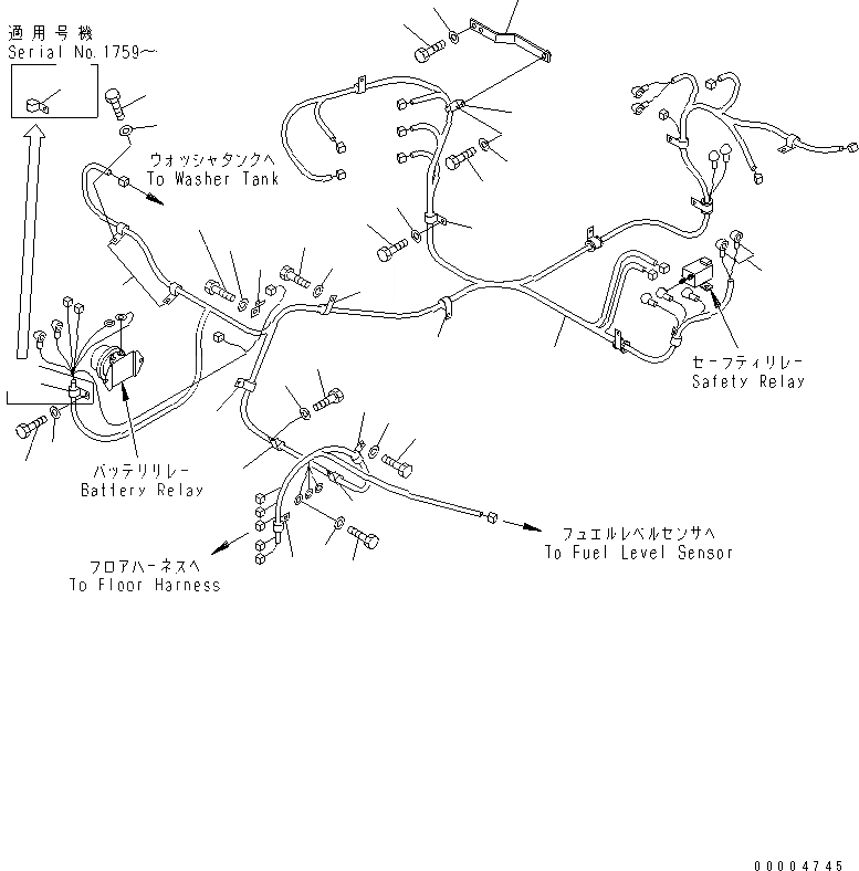 Схема запчастей Komatsu PC78MR-6 - ЭЛЕКТР. (ОСНОВН. Э/ПРОВОДКА) (/) ЭЛЕКТРИКА