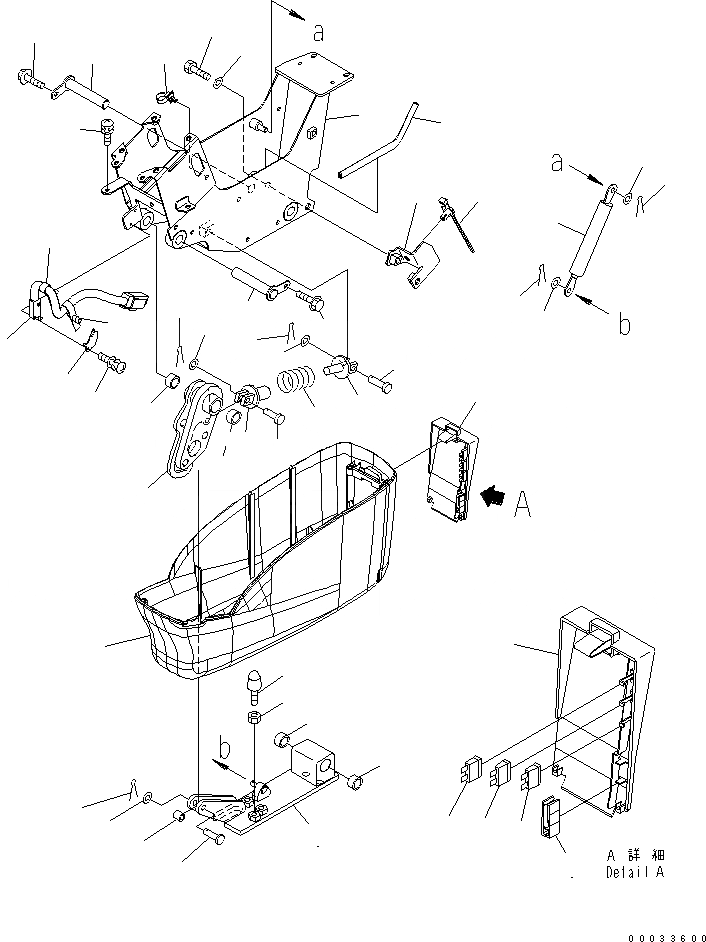 Схема запчастей Komatsu PC78MR-6 - ОСНОВН. КОНСТРУКЦИЯ (КОНСОЛЬ) (НИЖН.) (ЛЕВ.) (С СИГНАЛОМ ПЕРЕГРУЗКИ)(№7-) КАБИНА ОПЕРАТОРА И СИСТЕМА УПРАВЛЕНИЯ