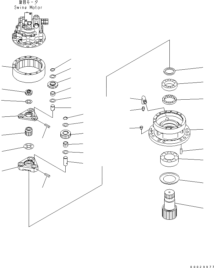 Схема запчастей Komatsu PC78MR-6 - МЕХАНИЗМ ПОВОРОТА (MACHINERY)(№-) ПОВОРОТН. КРУГ И КОМПОНЕНТЫ