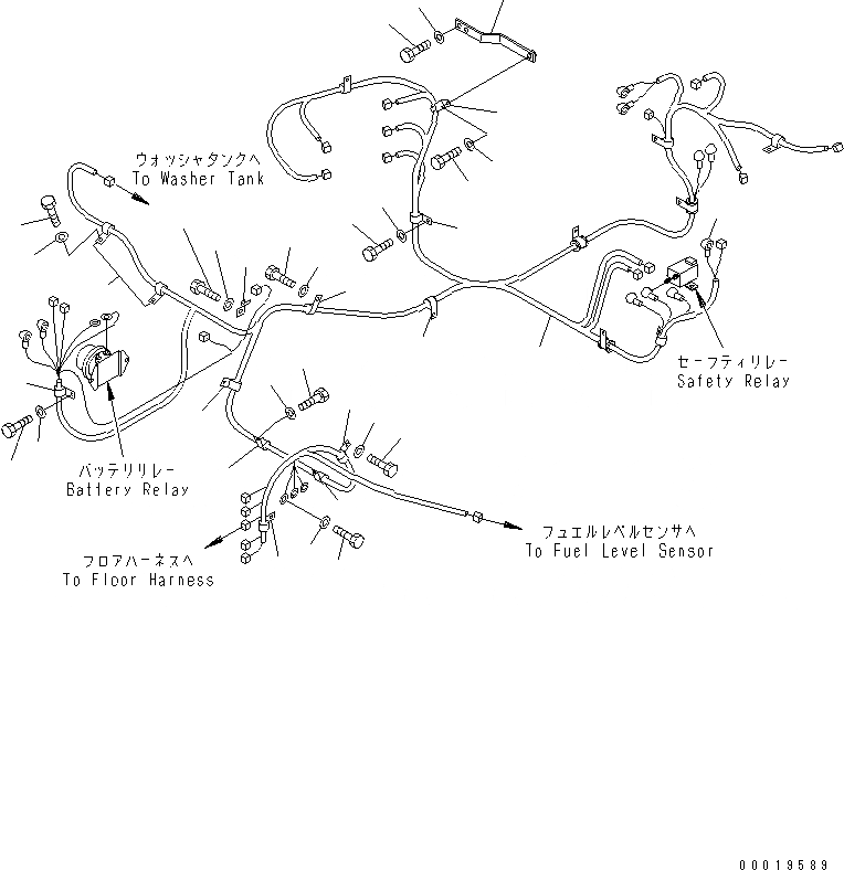 Схема запчастей Komatsu PC78MR-6 - ЭЛЕКТР. (ОСНОВН. Э/ПРОВОДКА) (/) (ДЛЯ A ГЕНЕРАТОР) ЭЛЕКТРИКА