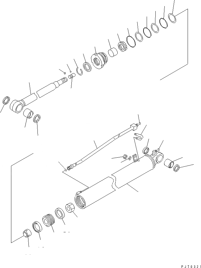 Схема запчастей Komatsu PC78MR-6 - ЦИЛИНДР РУКОЯТИ(ВНУТР. ЧАСТИ) ОСНОВН. КОМПОНЕНТЫ И РЕМКОМПЛЕКТЫ
