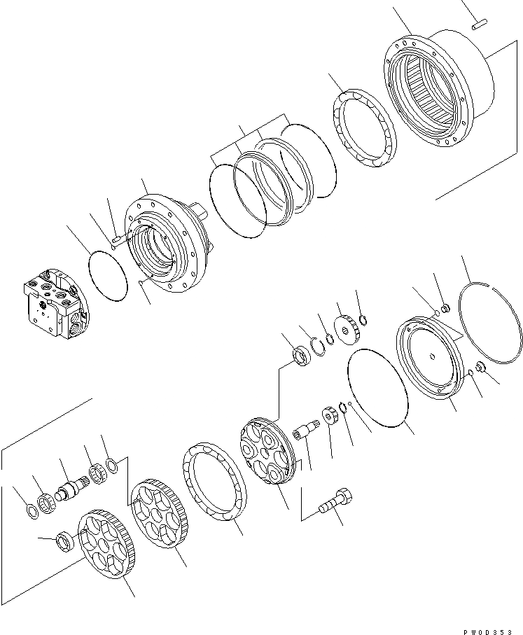 Схема запчастей Komatsu PC78US-6 - МОТОР ХОДА (/) (КОНЕЧНАЯ ПЕРЕДАЧА) (GM9VN ТИП) ОСНОВН. КОМПОНЕНТЫ И РЕМКОМПЛЕКТЫ