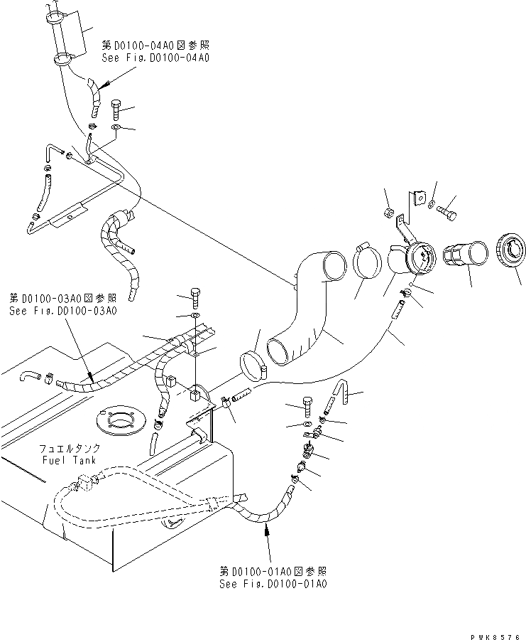 Схема запчастей Komatsu PC78US-5 - ТОПЛИВН. БАК. (ФИЛЬТР) ТОПЛИВН. БАК. AND КОМПОНЕНТЫ