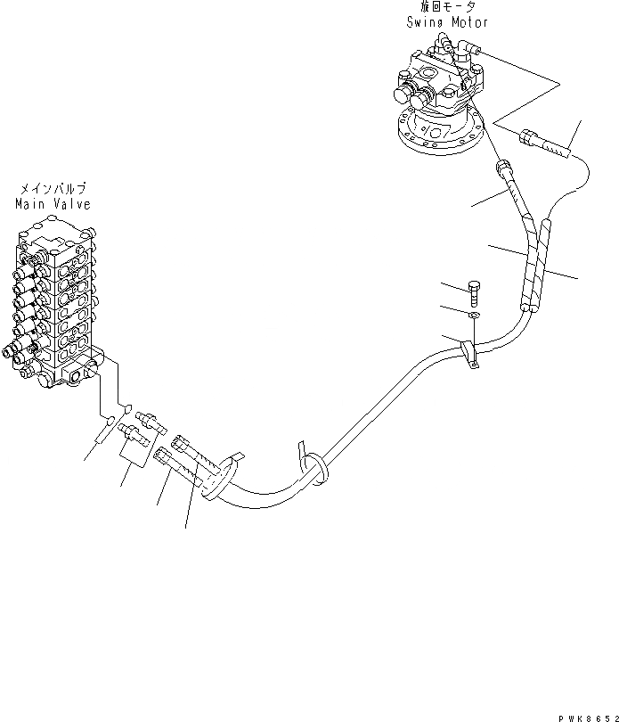 Схема запчастей Komatsu PC78US-5 - ЛИНИЯ ПОВОРОТА ГИДРАВЛИКА