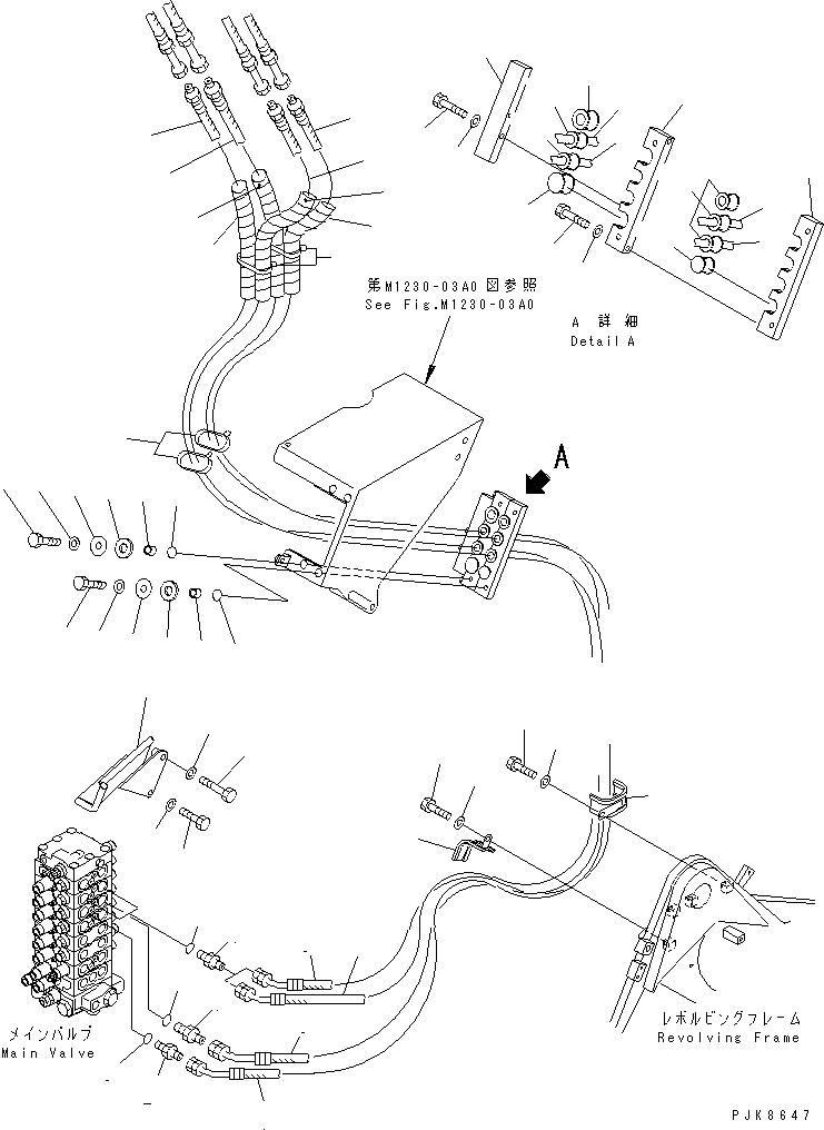 Схема запчастей Komatsu PC78US-5 - ГИДРОЛИНИЯ РУКОЯТИ И КОВША(НАВЕСН.ОБОРУД.) ГИДРАВЛИКА