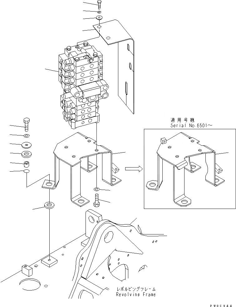 Схема запчастей Komatsu PC78US-6 - ОСНОВН. КЛАПАН (НАВЕСН. ОБОРУД.) ГИДРАВЛИКА