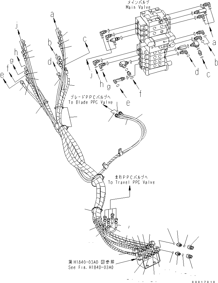 Схема запчастей Komatsu PC78US-6 - P.P.C ОСНОВН. ЛИНИЯ (/) (ОТВАЛ)(№-) ГИДРАВЛИКА